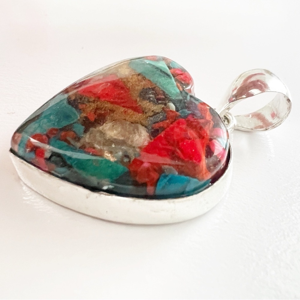 925 Stainless Steel oyster cooper turquoise necklace womens jewelry - Picture 8 of 9